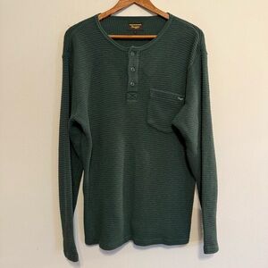 Seager Co Sawpit Henley Long Sleeve Thermal Pocket Men's Large Heavyweight Shirt